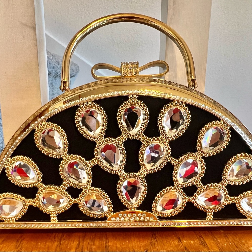 Kate Landry evening bag with real Swarovski crystals
